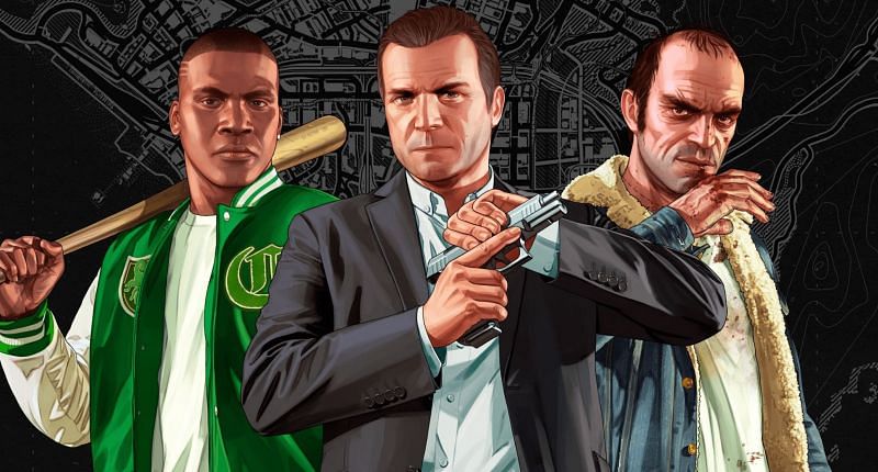 Enter caption Franklin, Michael and Trevor, the holy trinity of Grand Theft Auto V (Picture: Rockstar Games)