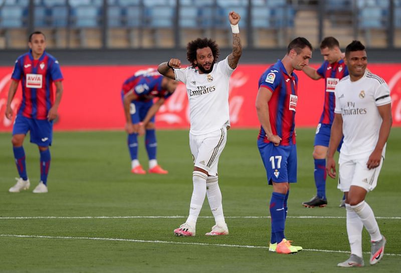 Real Madrid established a 3-1 victory over Eibar on Sunday