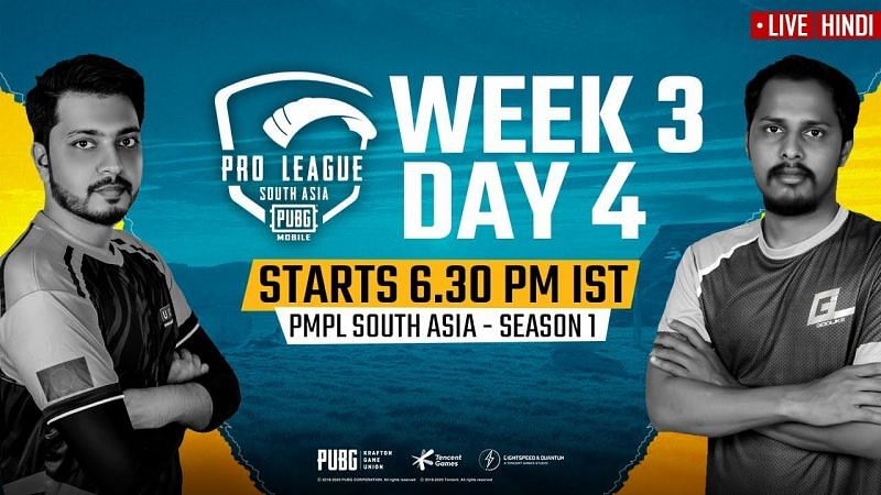 PMPL South Asia 2020 Week 3 Day 4 timing