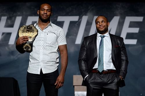 Jon Jones (left) with Daniel Cormier