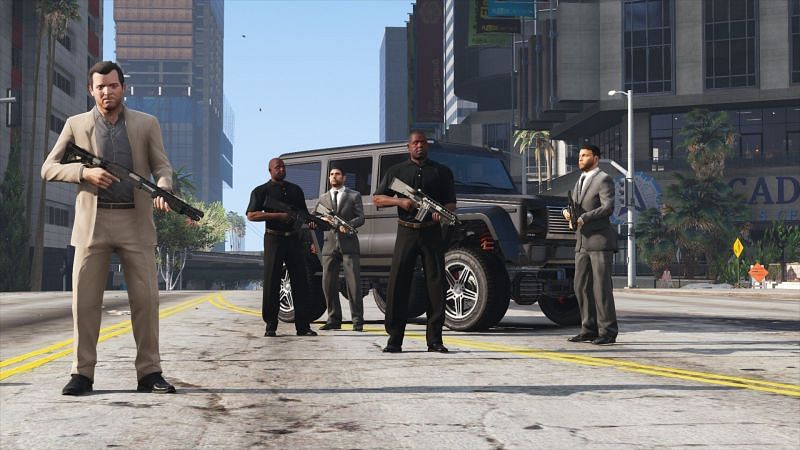 Hire Bodyguards to protect you. Image: GTA5-Mods.com.