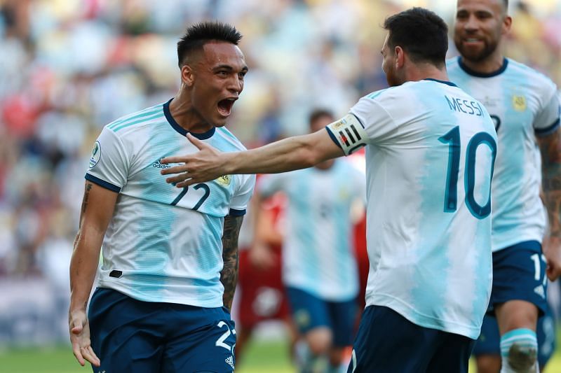 Lionel Messi and Lautaro Martinez play together for the national team