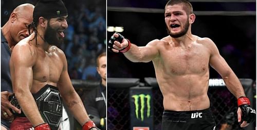 Jorge Masvidal (left) is open to a bout against Khabib Nurmagomedov