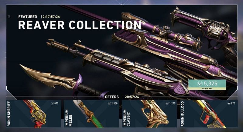 Weapon skins in the Valorant Store