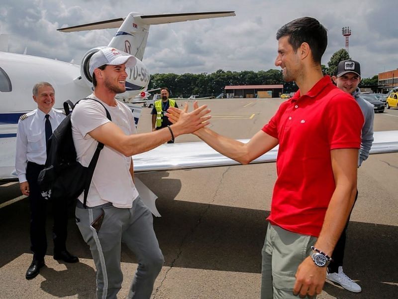 Dominic Theim and Novak Djokovic