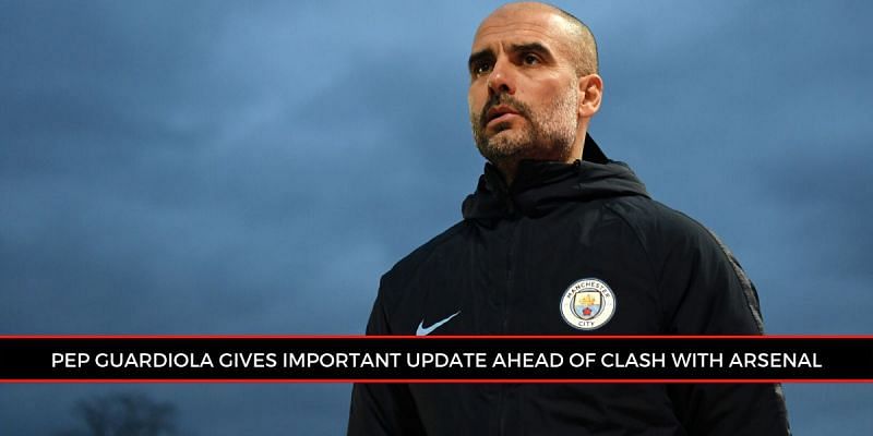 Manchester City manager Pep Guardiola faces the press ahead of facing Arsenal at the Etihad Stadium. 