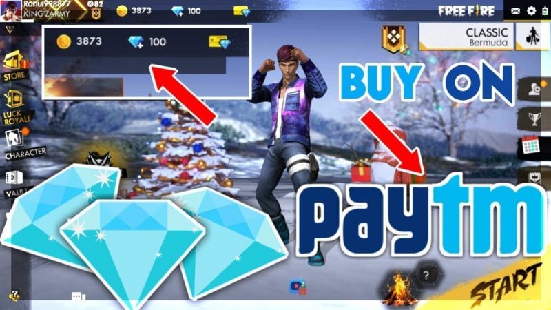 Get 100% top up Bonus In Free Fire Diamonds