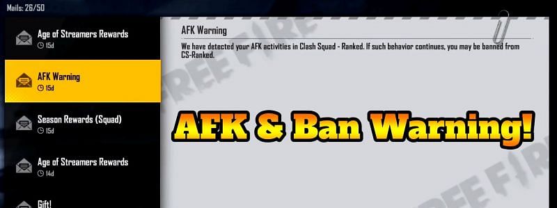 AFK Warning in Free Fire