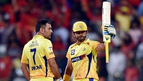 MS Dhoni (left) and Suresh Raina have been the backbone of CSK since the inception of IPL