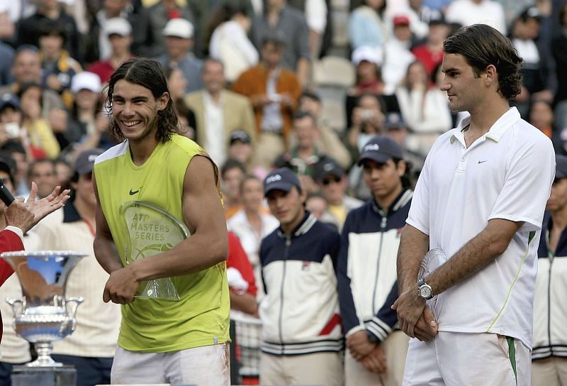 &nbsp;Rafael Nadal after defeating Roger Federer in Rome 2006
