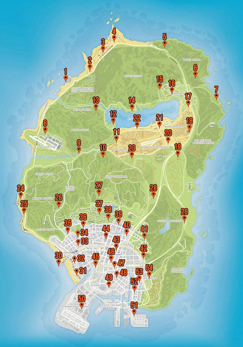 Daily & all Street Dealers locations — Interactive GTA V/Online Map —  GTALens