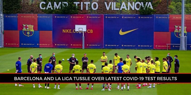 Barcelona squad training after almost three months of lockdown