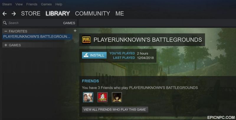 PUBG Steam (Image via EPICNPC)