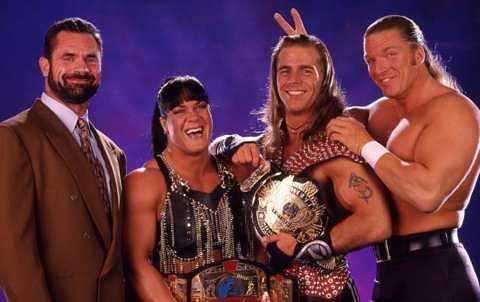 Rick Rude, Chyna, Shawn Michaels, and Triple- The original DX