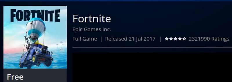 Fortnite icon was recently updated in the PlayStation Store (Image Credits: Playstation Store)