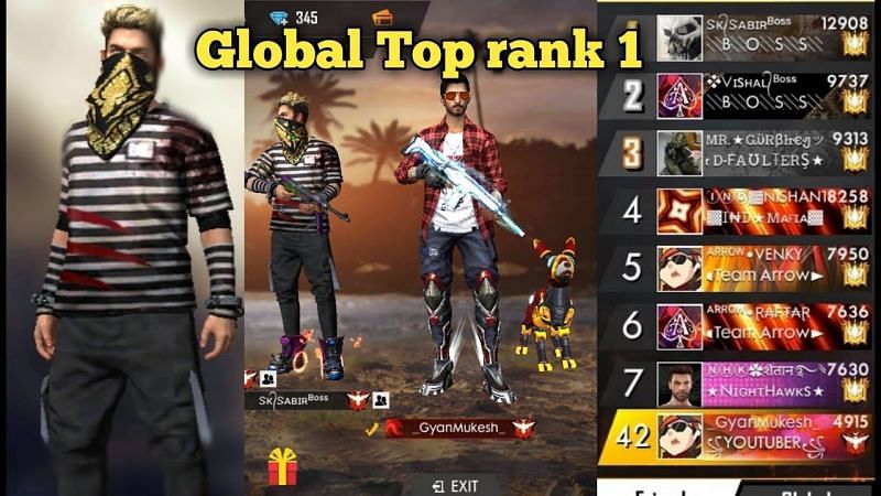 world best free fire player name list