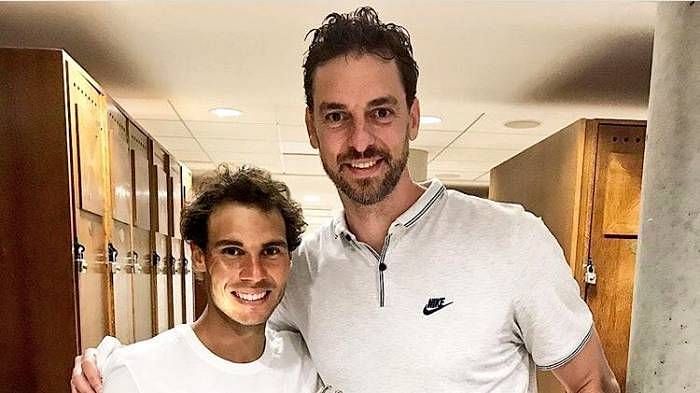 Rafael Nadal (left) and Pau Gasol