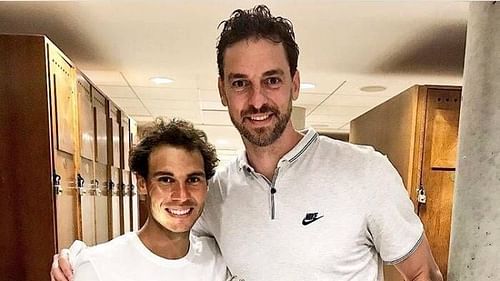 Rafael Nadal (left) and Pau Gasol