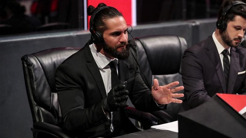 Seth Rollins sending a message to Rey Mysterio