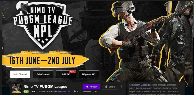 NimoTv PUBGM League 2020 - Live stream