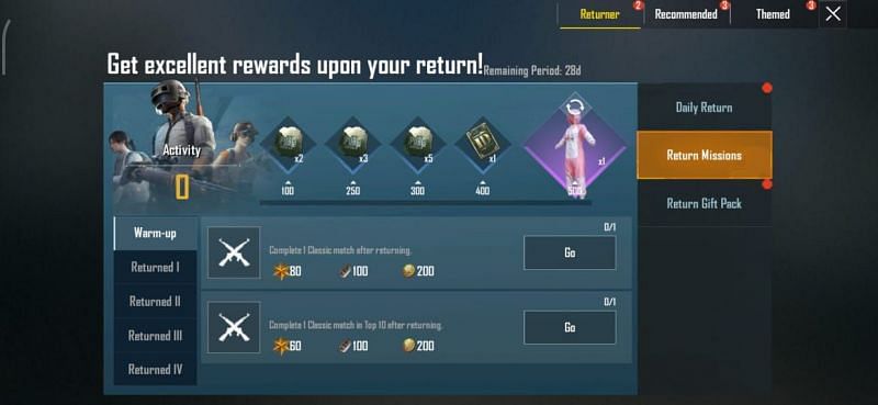 Returning User Rewards
