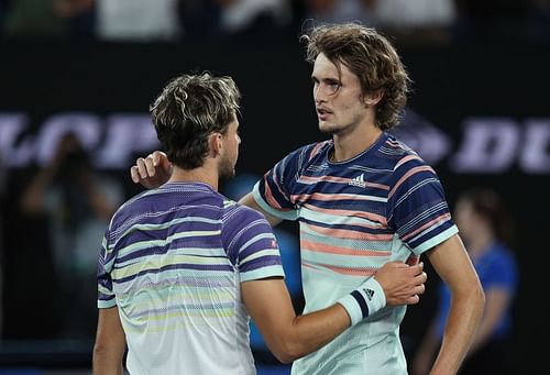 Dominic Thiem (L) and Alexander Zverev