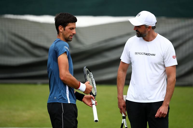 Novak Djokovic (L) and Goran Ivanisevic