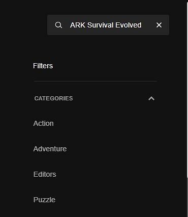 Search for 'ARK Survival Evolved'