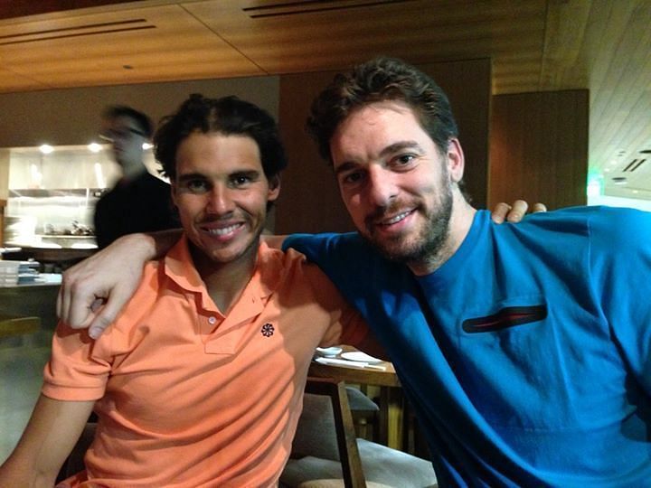 Rafael Nadal (left) and Pau Gasol