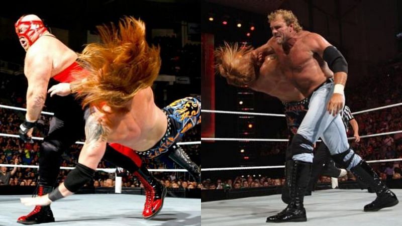 Vader and Sycho Sid in their respective matches against Heath Slater