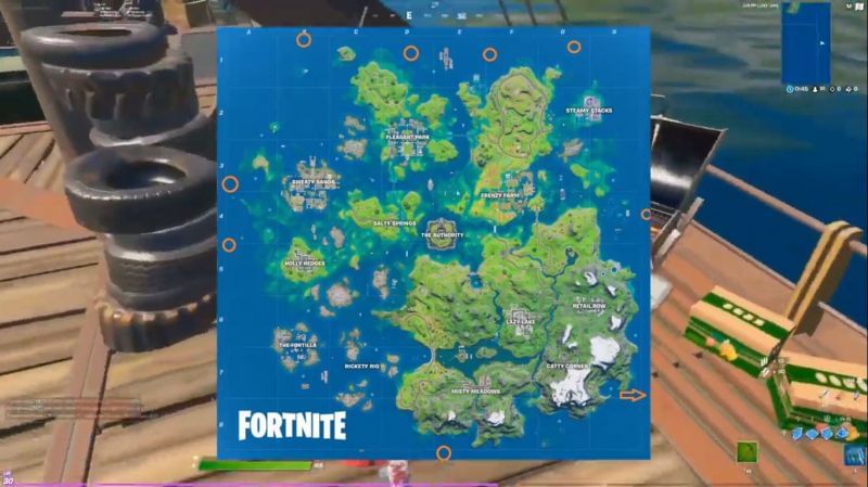 Possible Secret loot boat locations in Fortnite Season 3 (Image Credits: Yogh on YT)