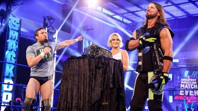 AJ Styles, Daniel Bryan, and Renee Young on WWE SmackDown