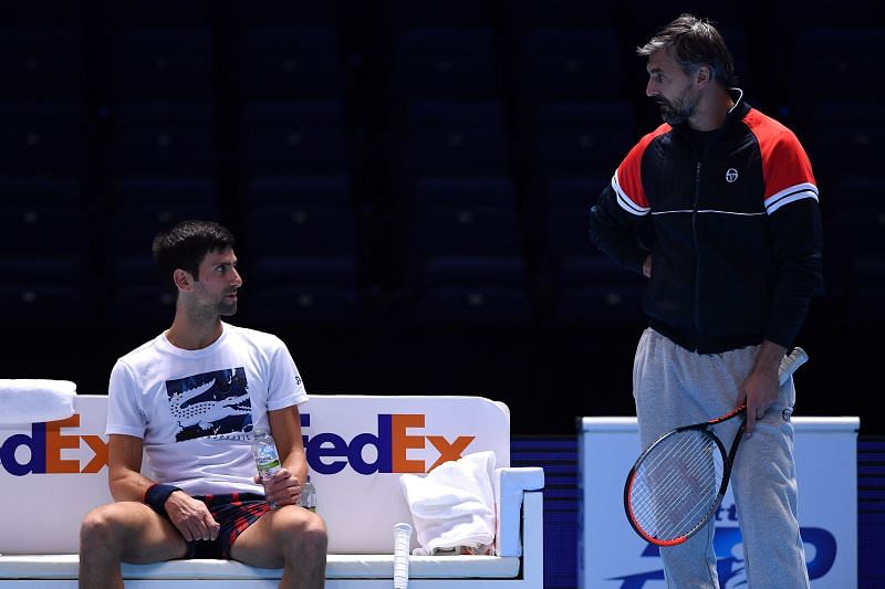 Novak Djokovic (L) and Goran Ivanisevic