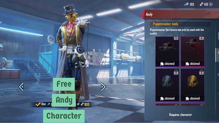 Get Andy character for free in PUBG Mobile