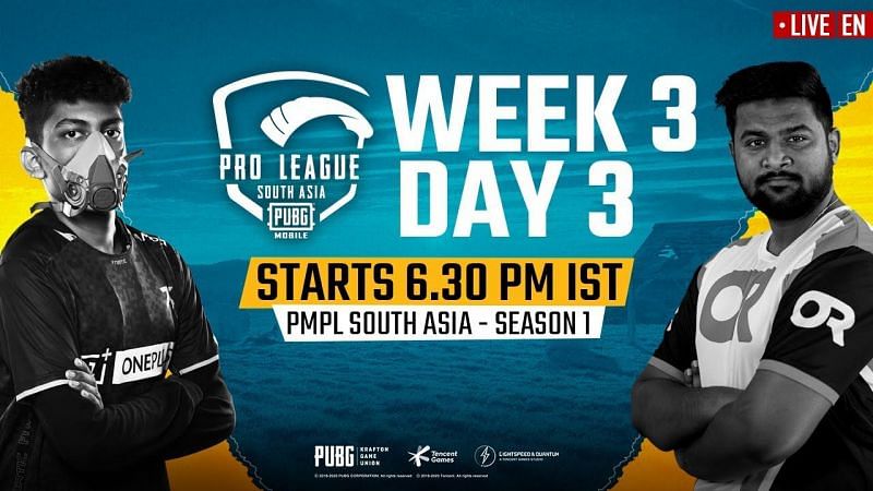 PMPL South Asia 2020 Week 3 Day 3 timing