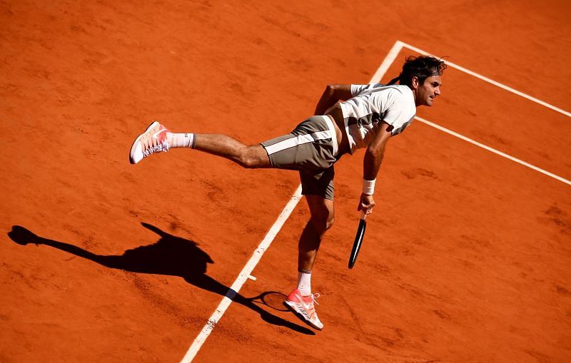 Roger Federer in action at Roland Garros.