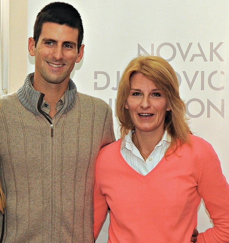 Novak Djokovic (L) and his mother Dijana