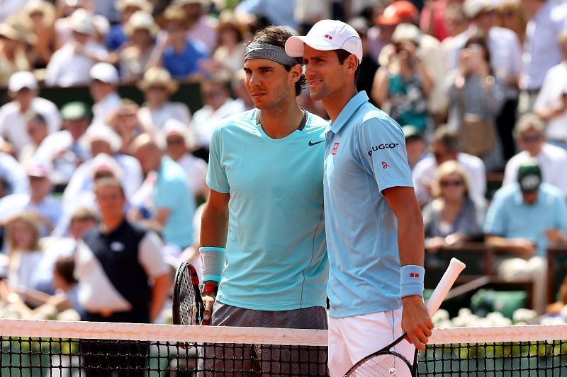 Novak Djokovic (R) and Rafael Nadal (L)