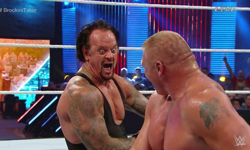 The Undertaker laughs at Lesnar
