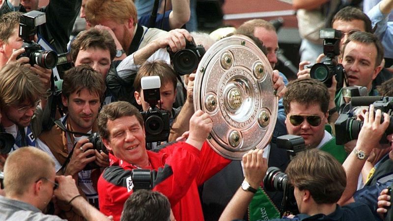 Otto Rehhagel led newly promoted Kaiserslautern to the Bundesliga title in 1998.