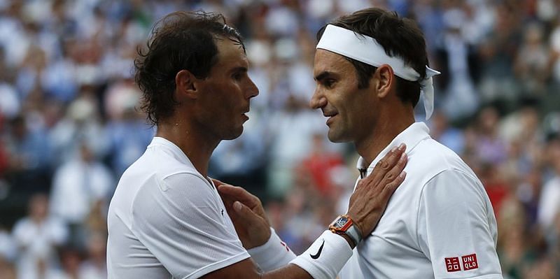 Rafael Nadal and Roger Federer at 2019 Wimbledon