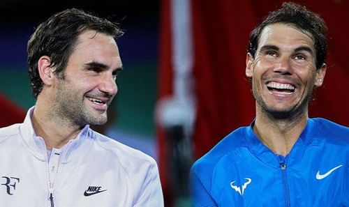 Roger Federer (left) and Rafael Nadal (right)