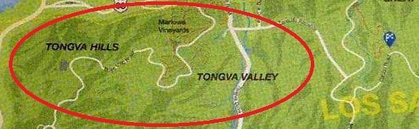 Tonga Hills and Tonga Valley Map