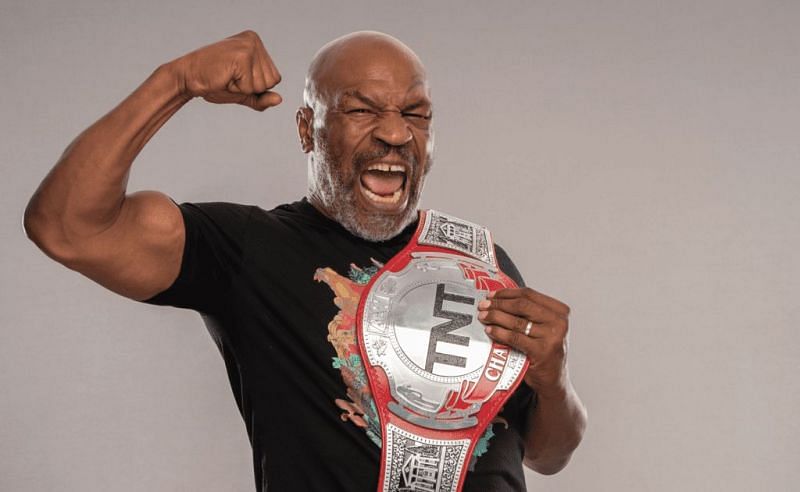Iron Mike Tyson with the TNT Championship belt.