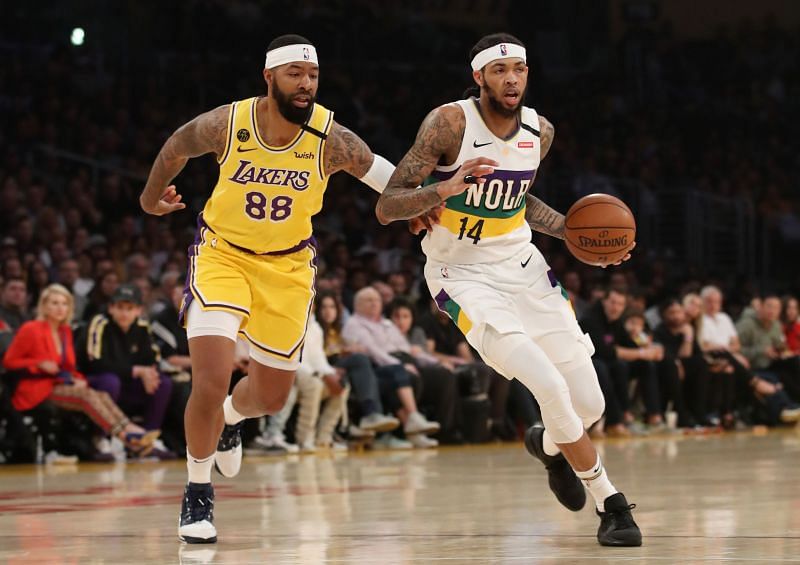 Markieff Morris (left) did not travel to Orlando with the LA Lakers