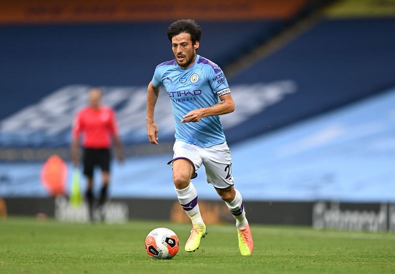 David Silva in action for Manchester City