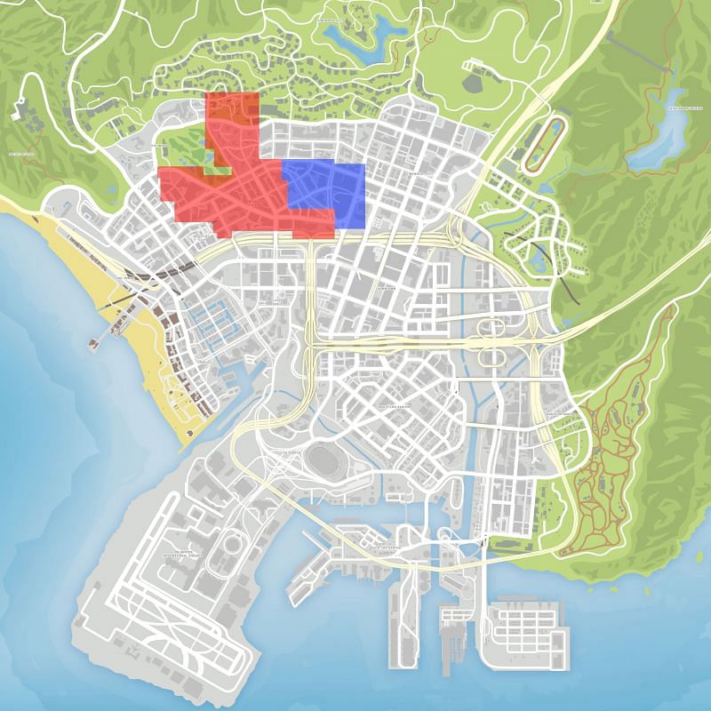Location of Rockford Hills in GTA 5 (Image Courtesy: GTA Wiki - Fandom)