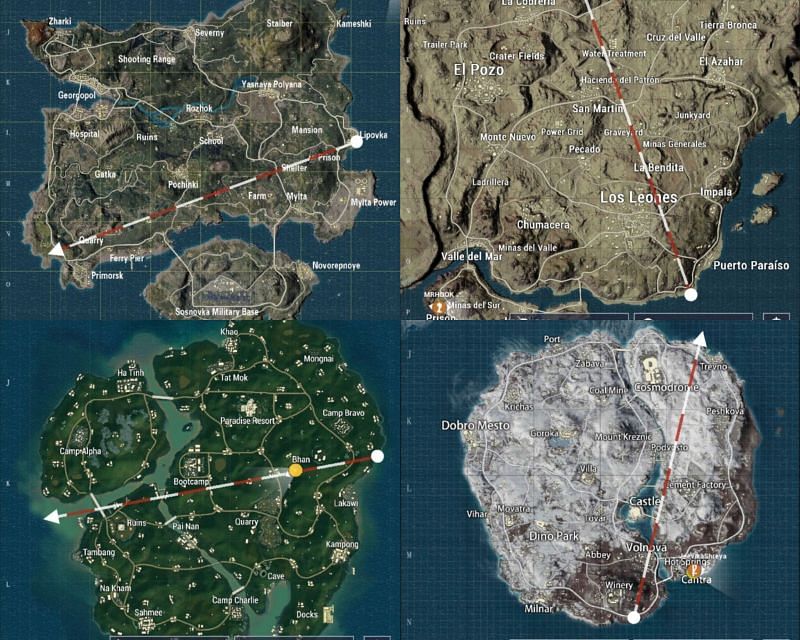 Where are the maps originally from in PUBG Mobile?