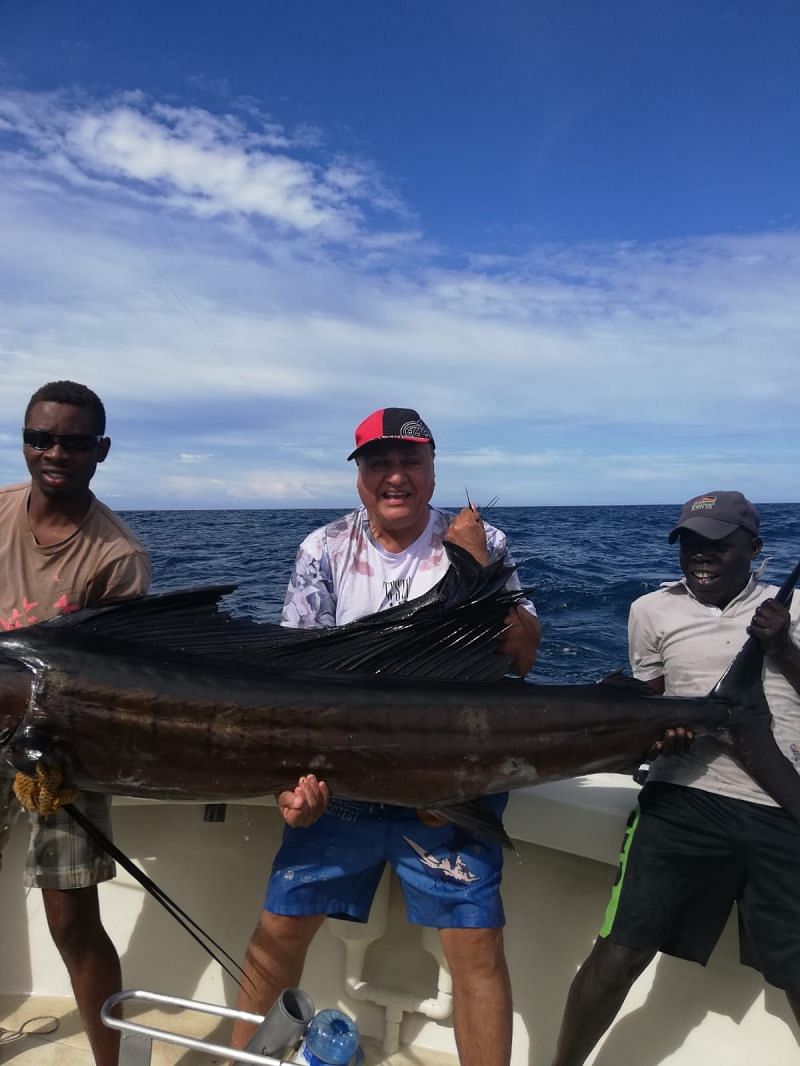 Bhalla with one of his catch in deep-sea fishing