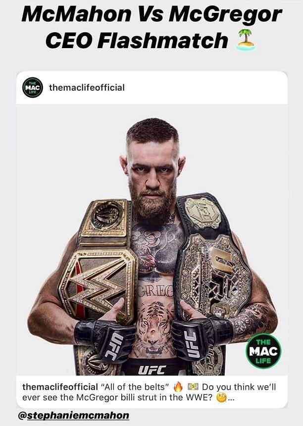 Here is what Conor McGregor shared on his story